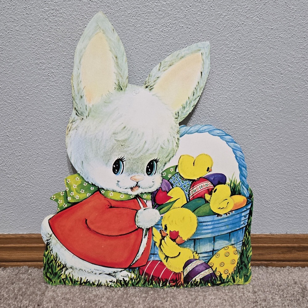 Easter Bunny Cardboard Die Cut‎ Chicks Basket Eggs Tulip Bunny
